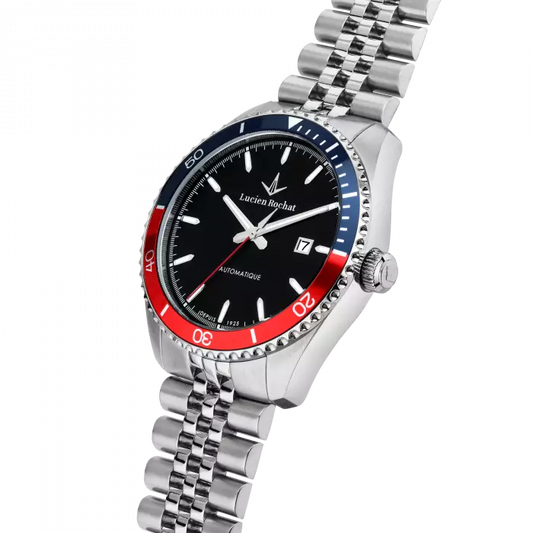 Lucien Rochat Orologio Da Uomo Automatico Léman Blu E Rosso