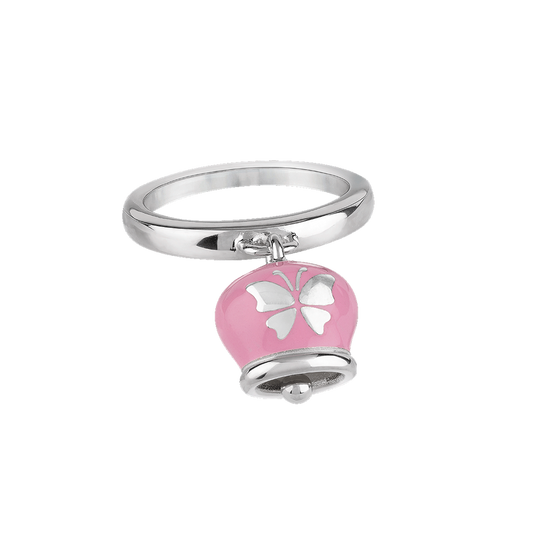 Chantecler Et Voilà Anello Campanella Rosa Con Farfalla