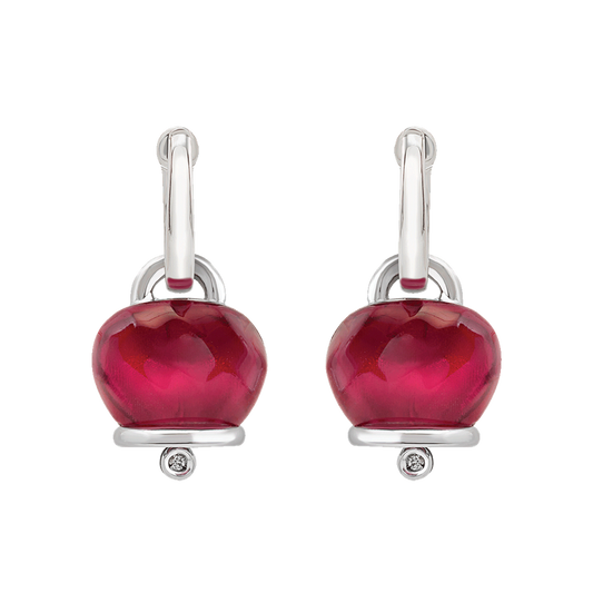 Chantecler Et Voilà Orecchini Campanella Con Resina Bordeaux Sfaccettata