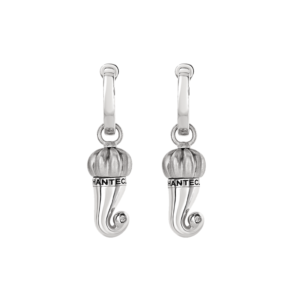 Chantecler Et Voilà Orecchini Corno in Argento con Diamanti