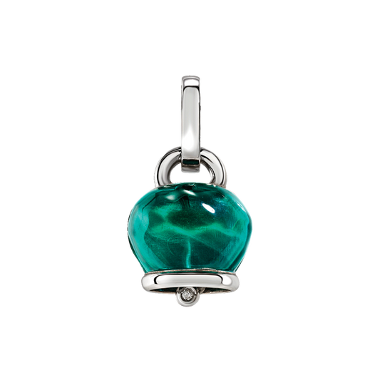 Chantecler Et Voilà Ciondolo Campanella Media In Argento E Resina Verde