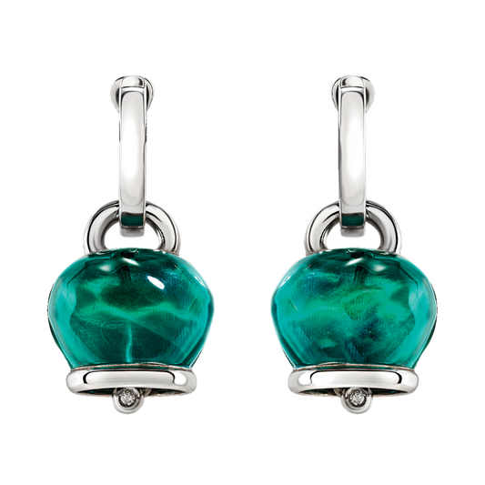 Chantecler Et Voilà Orecchini Campanella Medi In Argento E Resina Verde