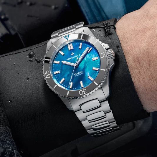 Venezianico Orologio Automatico Nereide Tungsteno Azzurro 39
