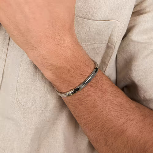 Morellato Bracciale Motown Semirigido con Dettagli Neri