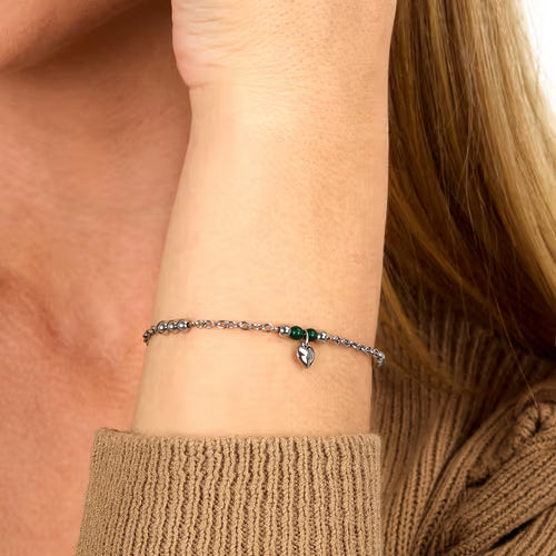 Morellato Bracciale Talismani con Cuore e Agata Verde
