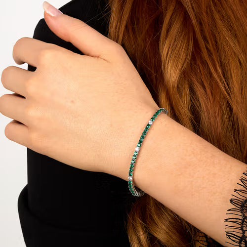Morellato Bracciale Tennis con Zirconi Verdi e Bianchi