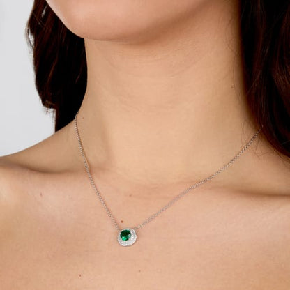 Morellato Collana con Zircone Verde e Giro di Zirconi Bianchi