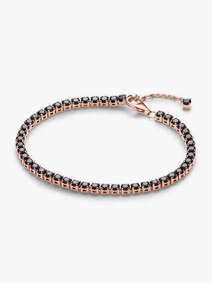 Pandora Bracciale Tennis Rosato con Pietre Nere