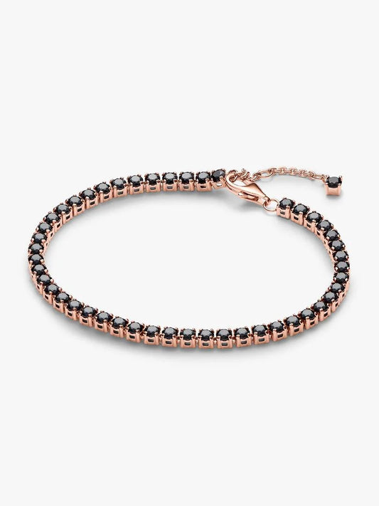 Pandora Bracciale Tennis Rosato con Pietre Nere
