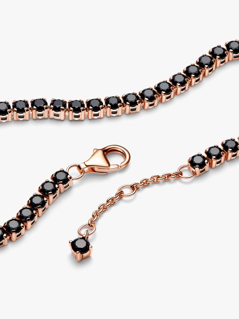 Pandora Bracciale Tennis Rosato con Pietre Nere