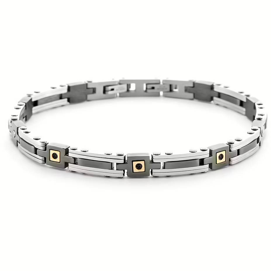 Cesare Paciotti 4Us Bracciale Uomo Con Inserti In Oro 18kt