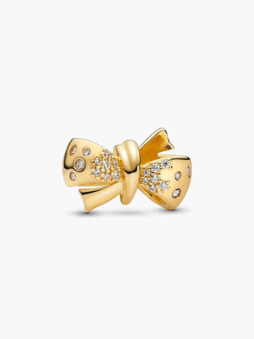 Pandora Charm Fiocco Dorato con Zirconi