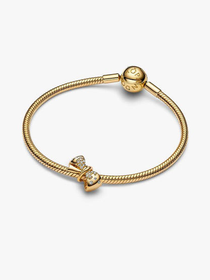 Pandora Charm Fiocco Dorato con Zirconi