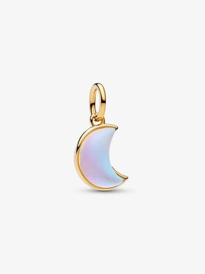 Pandora Charm Pendente Luna Crescente Luminosa Placcatura in Oro 14k