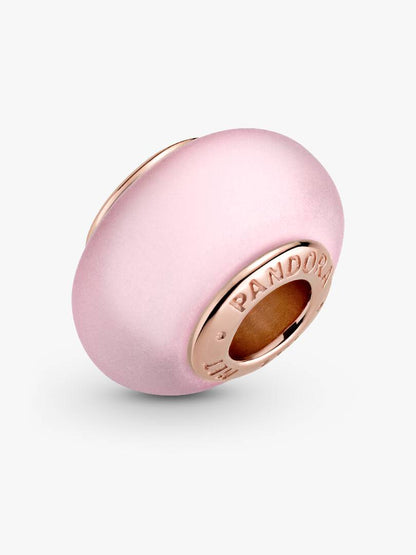 Pandora Charm In Vetro di Murano Rosa Opaco