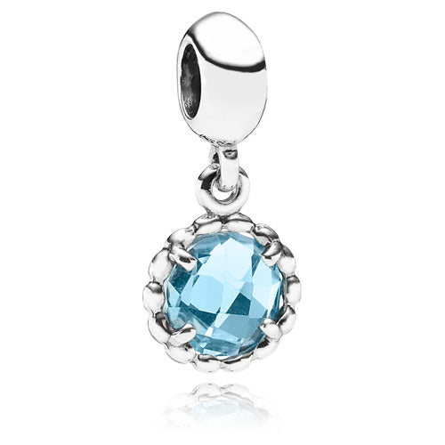 Pandora Charm Pendente Goccia di Luce Azzurra