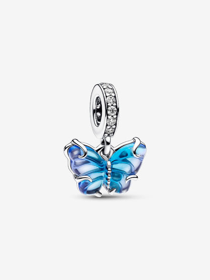 Pandora Charm Pendente Farfalla Vetro di Murano Blu