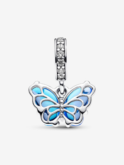 Pandora Charm Pendente Farfalla Vetro di Murano Blu