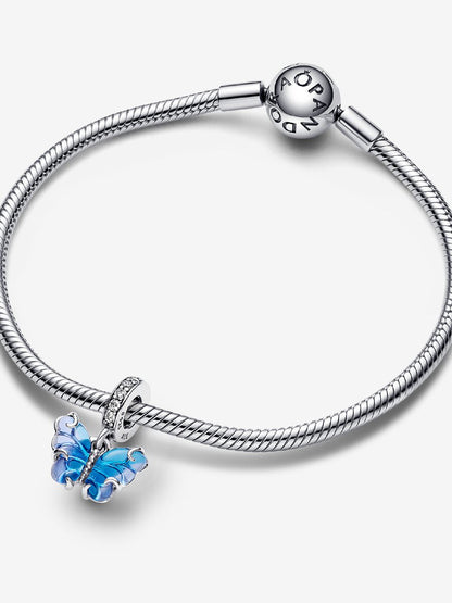 Pandora Charm Pendente Farfalla Vetro di Murano Blu