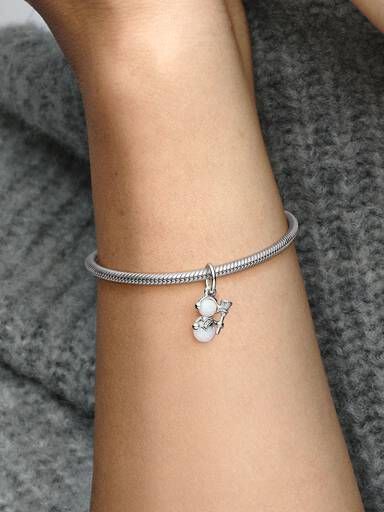 Pandora Charm Pendente Pupazzo di Neve Opale