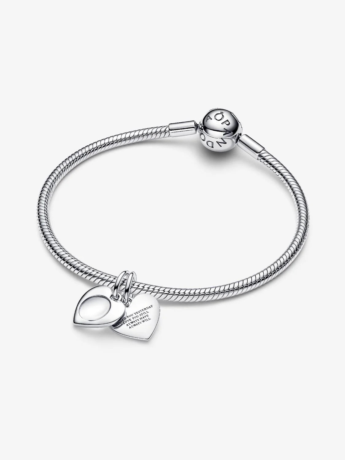 Pandora Charm Cuore con Lente di Ingrandimento da Incidere