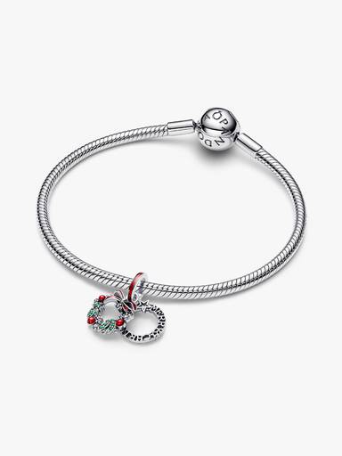 Pandora Charm Pendente Doppio Ghirlanda di Natale