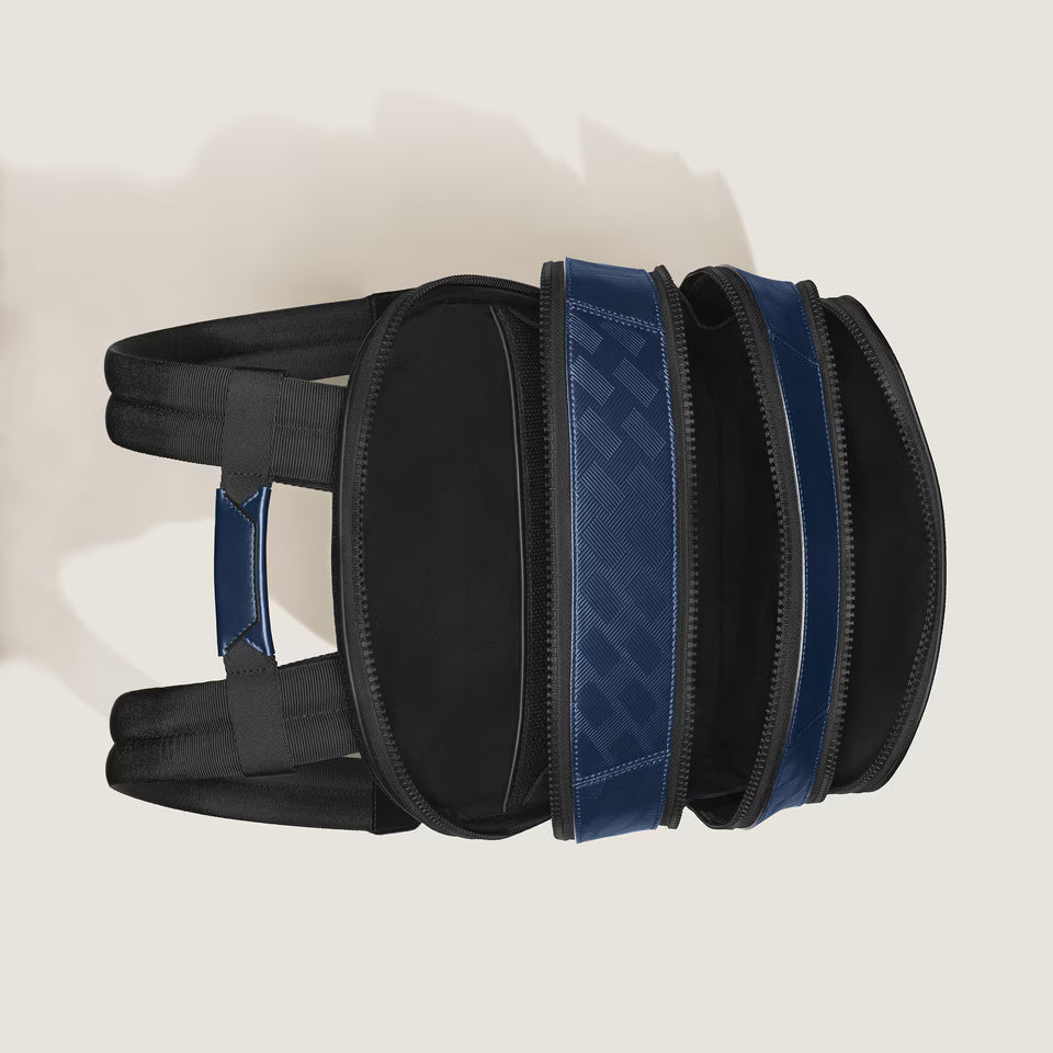 Montblanc Zaino Modello Grande con 3 Compartimenti in Pelle Extreme Blu 221134