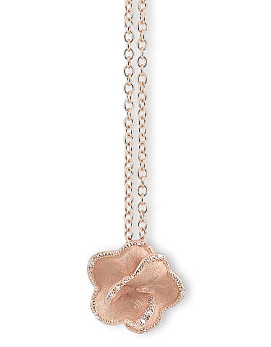 Cammilli Collana In Oro Rosa E Diamanti Con Fiore