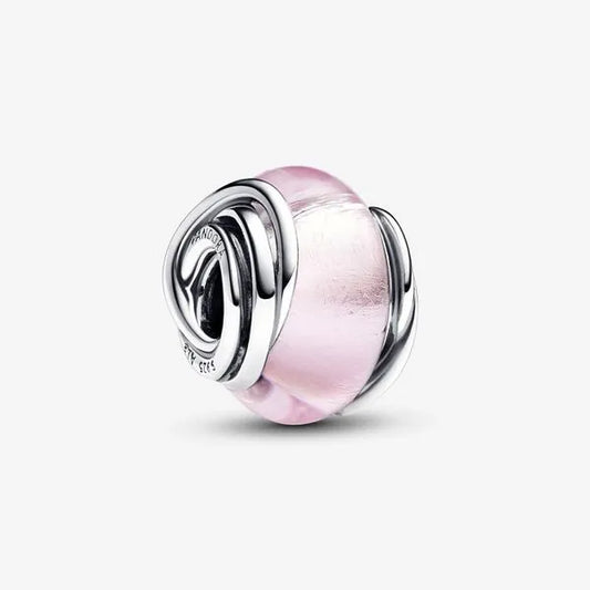 Pandora Charm In Vetro di Murano Rosa