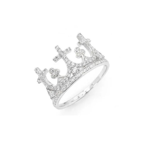 Amen Anello Corona con Zirconi
