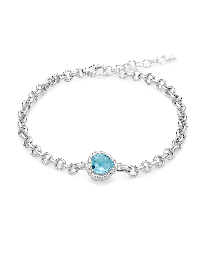 Miluna Bracciale Cuore Con Pietra Azzurra