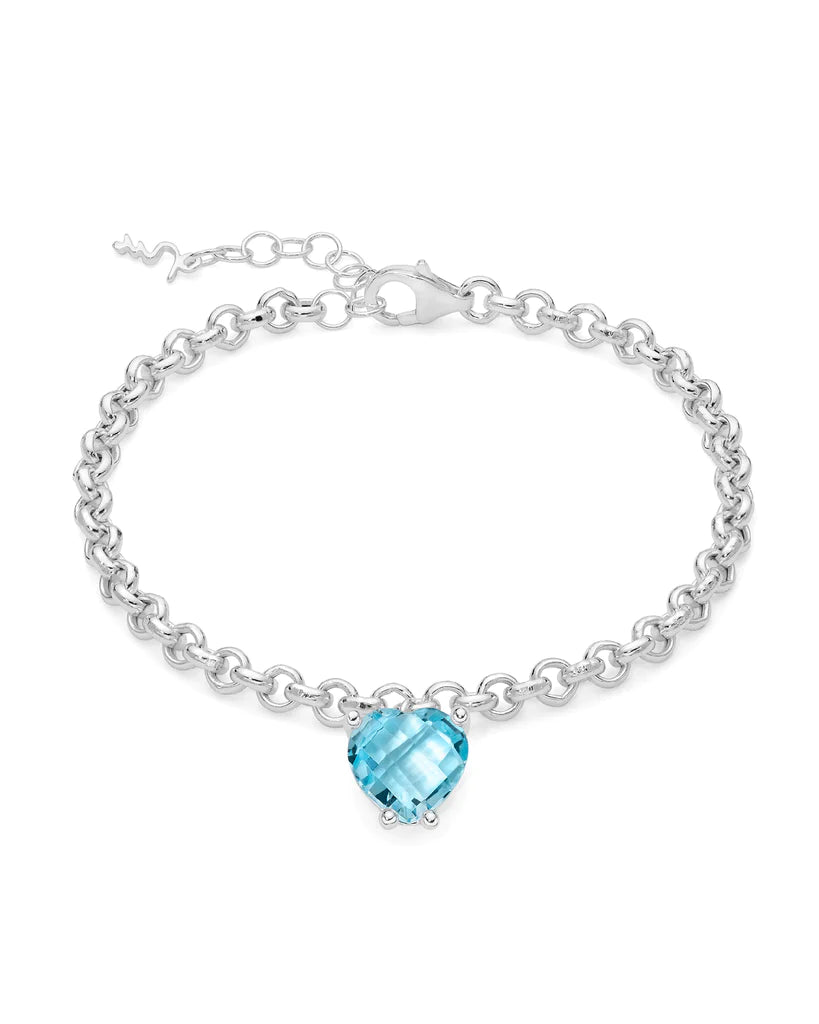 Miluna Bracciale Con Pietra Azzurra Cuore