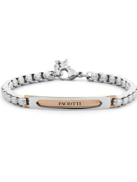 Cesare Paciotti 4Us Bracciale Uomo Con Targa Rosata