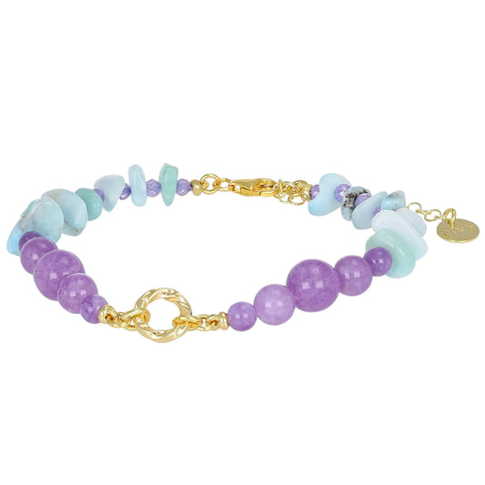 NIVY Bracciale Giada Tormalina e Larimar