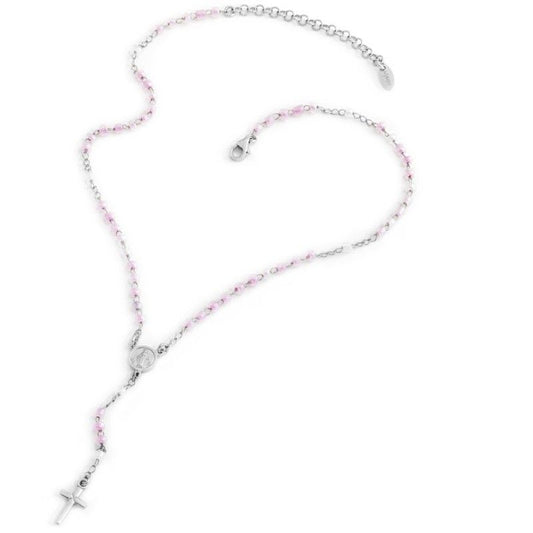 Amen Collana Bimba Rosario Con Perline Rosa