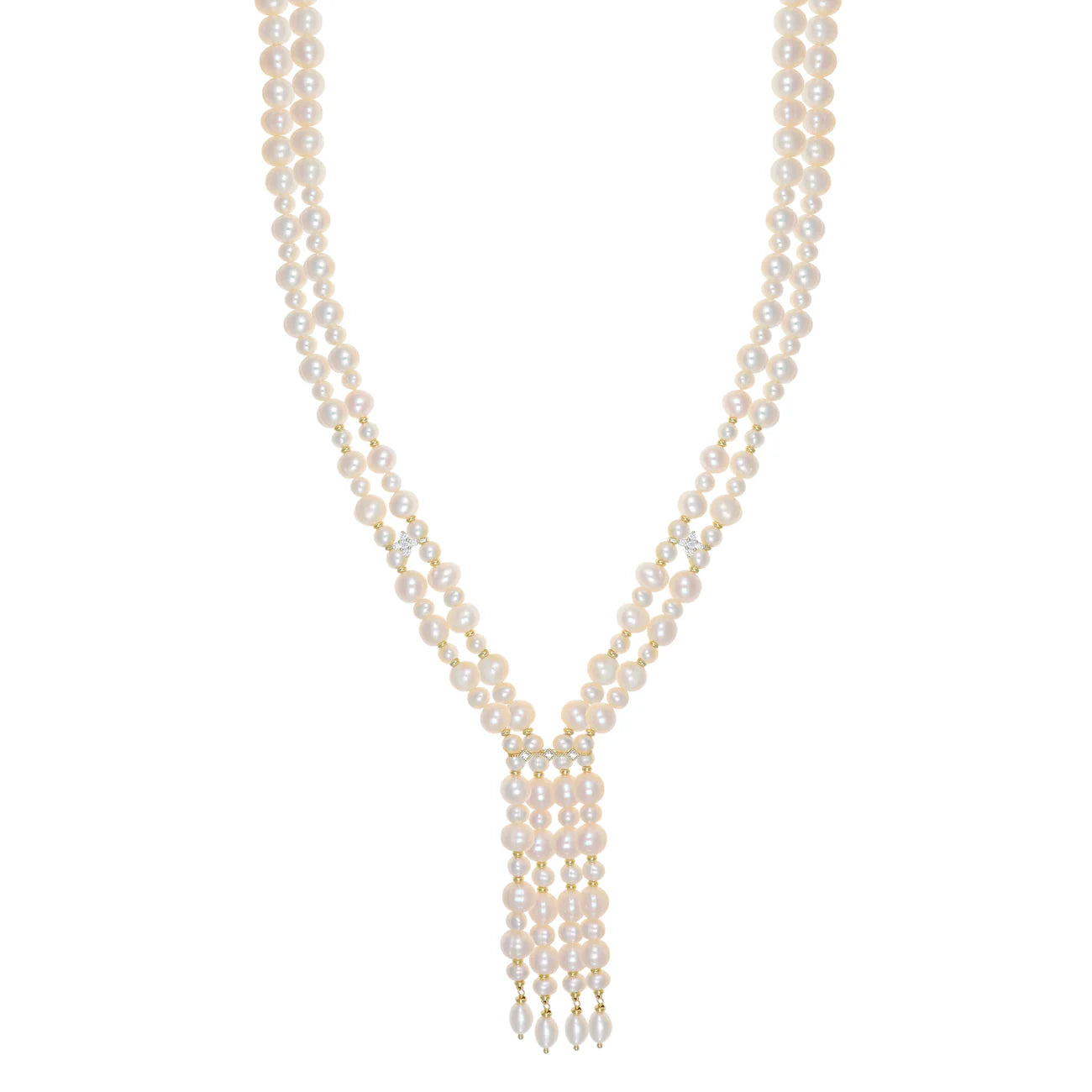 NIVY Collana Perle Multistrato con Zirconi