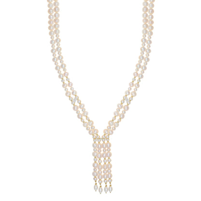 NIVY Collana Perle Multistrato con Zirconi