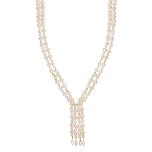 NIVY Collana Perle Multistrato con Zirconi