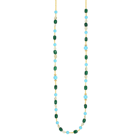 NIVY Collana Agata Verde e Quarzo Lemon