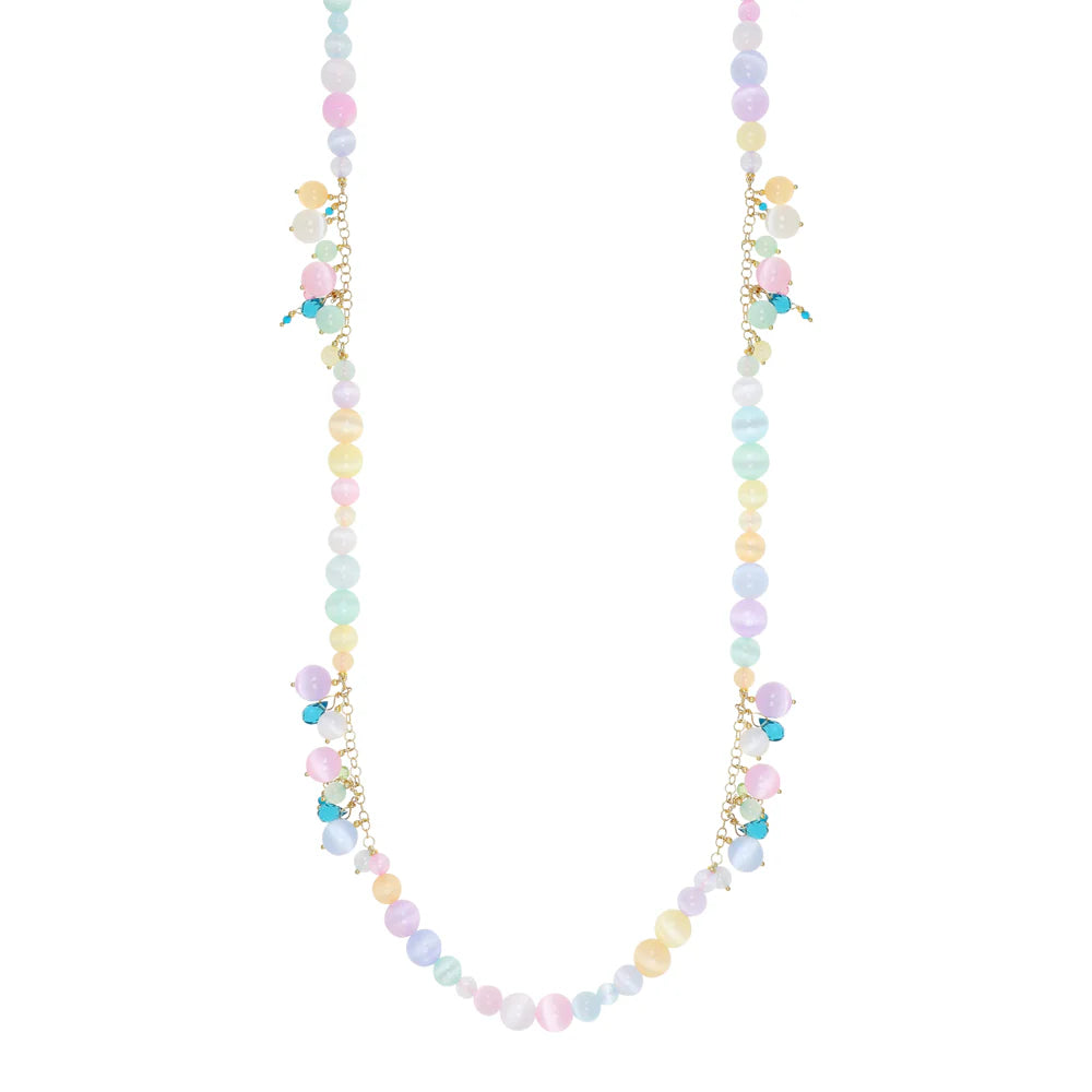 NIVY Collana con Pietre Semipreziose Pastello