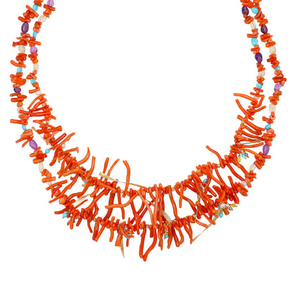 NIVY Collana con Rami di Corallo Rosso