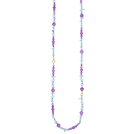 NIVY Collana Giada Tormalina e Larimar