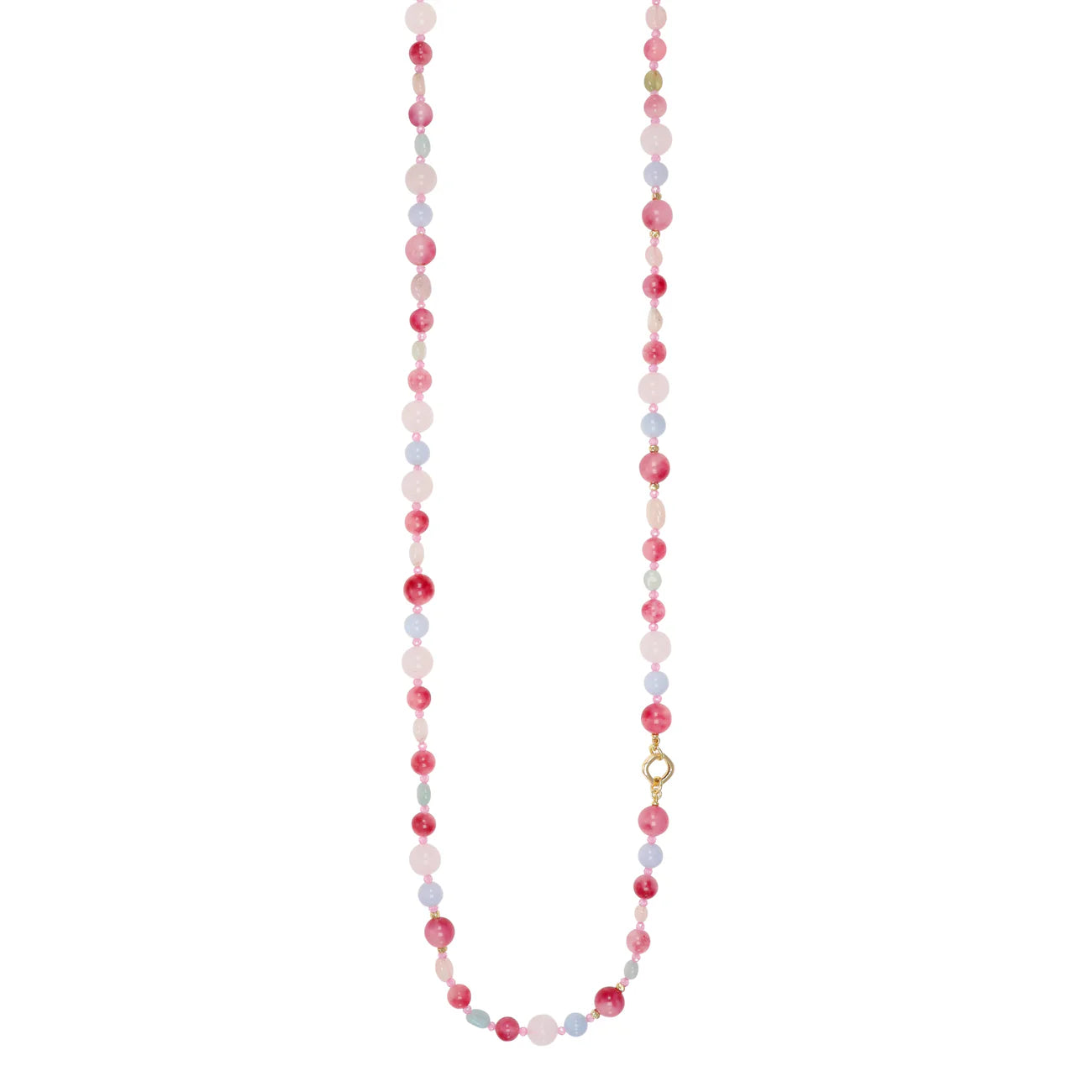 NIVY Collana Quarzo Rosa e Giada Tormalina