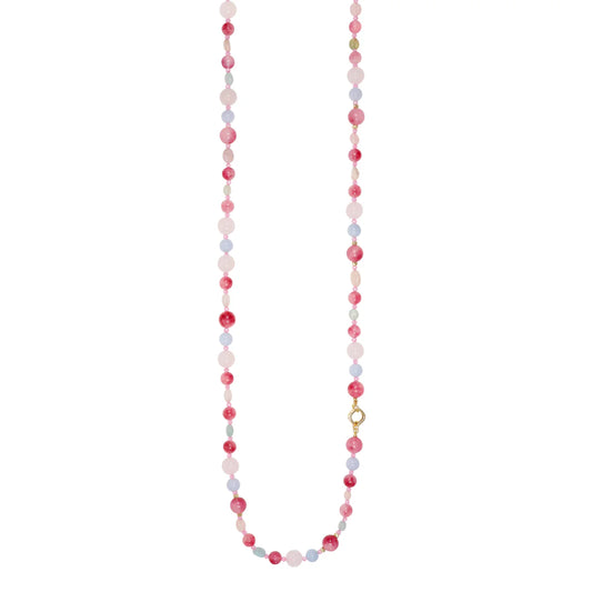 NIVY Collana Quarzo Rosa e Giada Tormalina