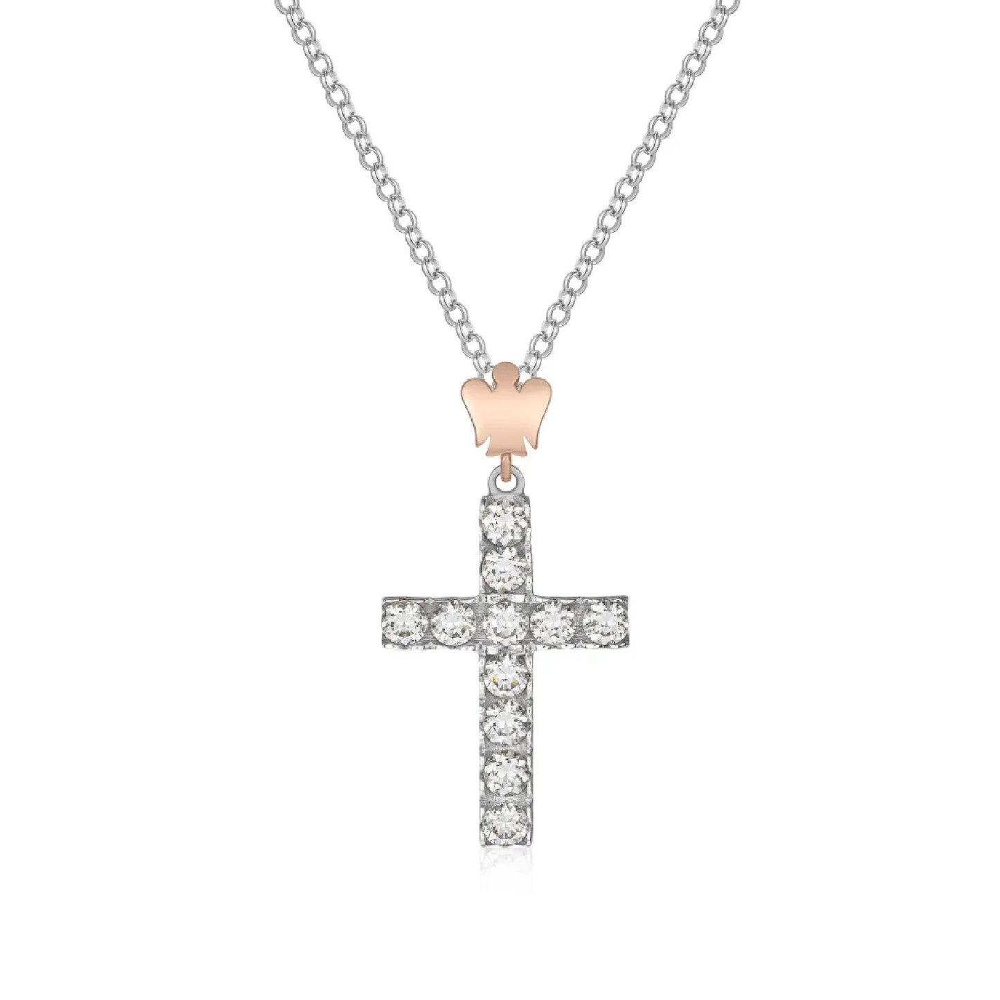 Roberto Giannotti Collana Croce Zirconi Con Angelo