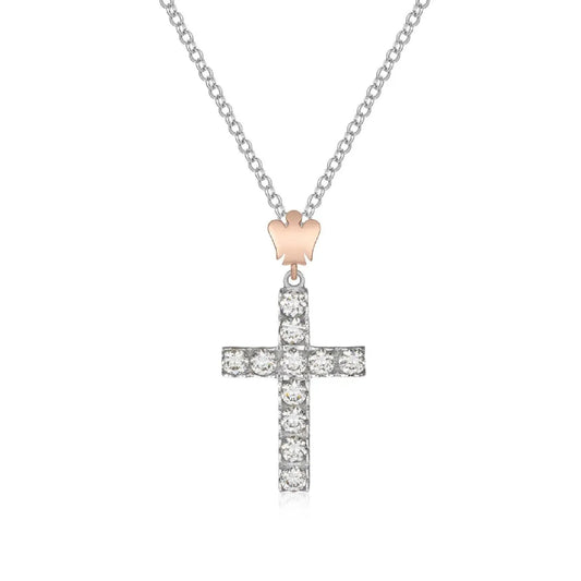 Roberto Giannotti Collana Croce Zirconi Con Angelo