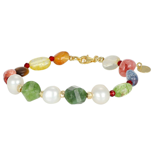 NIVY Bracciale Giada Verde e Perle