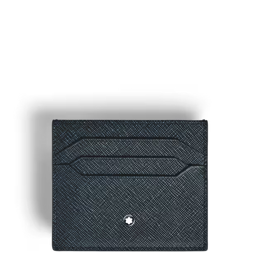 Montblanc Portacarte 6 Tasche in Pelle Sartorial Blu 220389