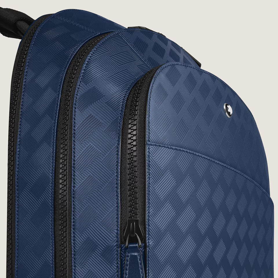 Montblanc Zaino Modello Grande con 3 Compartimenti in Pelle Extreme Blu 221134