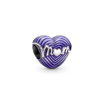 Pandora Charm Batticuore Viola "Mum"
